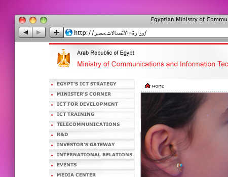 Example of an IDN ccTLD in a web browser