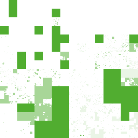 Map of the Internet: Space left for IANA to allocate as at 1 May 2007